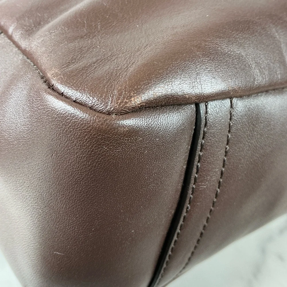 Coach Lexington Brown Mahogany Unisex Men Leather‎ Map Messenger Bag Work NWT